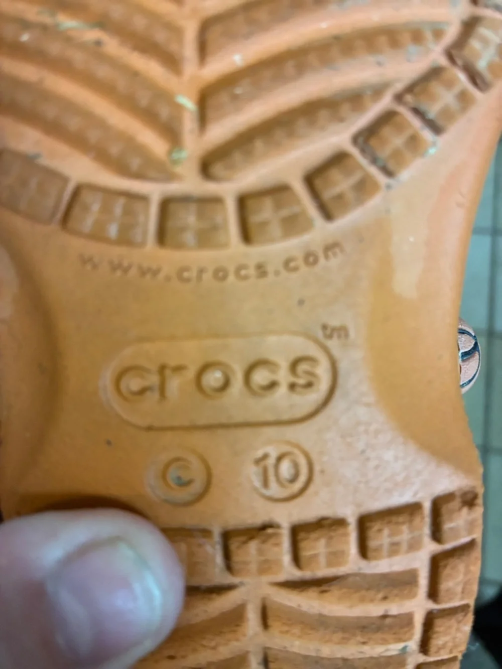 CROCS Kids Orange Basketball Print Clog Sandals‎